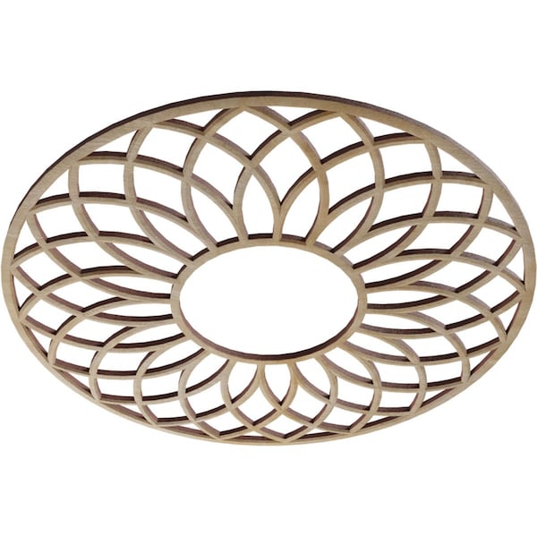 Cannes Wood Fretwork Pierced Ceiling Medallion, Hickory, 16OD X 5 1/2ID X 1/4T